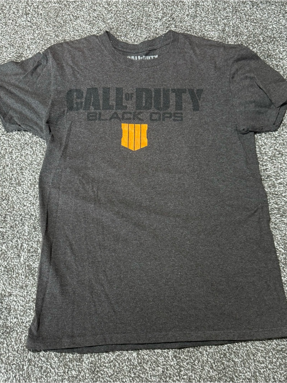 Call of Duty Black Ops Boy’s Dark Gray Graphic Tee with Orange Emblem